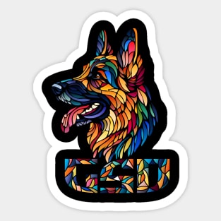 German Shepherd - Colorful Mosaic Art Sticker